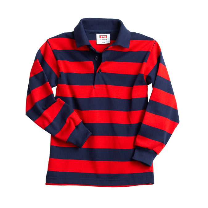 Long Sleeve Striped Polo