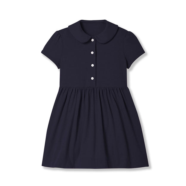 Short Sleeve Peter Pan Collar Jersey Dress