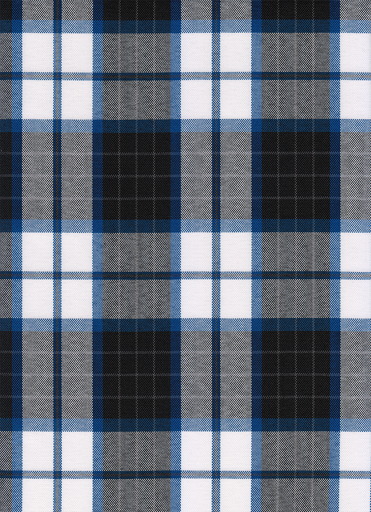 FABRIC/YARDAGE-Black-Black & White Shadow Plaid