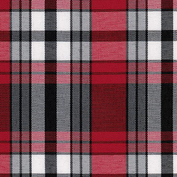 FABRIC/YARDAGE-Black-Black & White Shadow Plaid